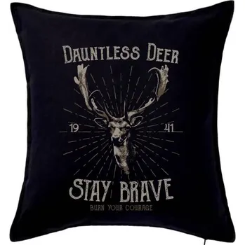 Polštář Deer staybrave - Polštář 50x50 - 50x50 - Pouze potah ( Černá )