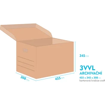 Obalový materiál Archivační krabice - 455x345x308mm