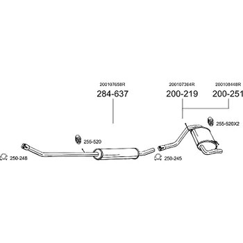 Zadní díl výfuku zadní díl s chrom. kocovkou Bosal 200-251