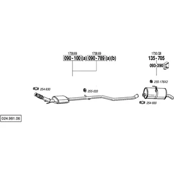 Výfukový systém závěsná guma Bosal 255-183