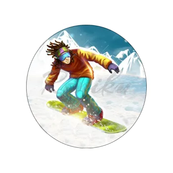 Jedlá dekorace na dort SNOWBOARĎÁK, VARIANTA Jedlý papír 365