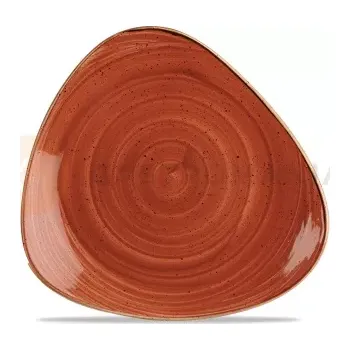 Talíř Porcelánový talíř ve tvaru trojúhelníku, ručně zdobený 26,5 cm | CHURCHILL, Stonecast Spiced Orange