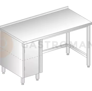 Nerezový dřez Stůl přístěnný z nerezové oceli se skříňkou 1200x600x850 mm | DORA METAL, DM-3111
