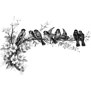 Odstranitelné tetování Ptáčci na větvi - nalepovací tetování