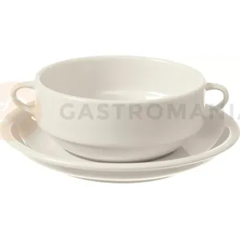 Servírovací stolek Miska na polévku z porcelánu, s úchyty, 0,38 l | FINE DINE, Crema
