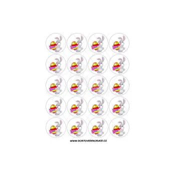 Jedlá dekorace na dort VELIKONOČNÍ KRÁLÍK, VARIANTA Jedlý papír 1395