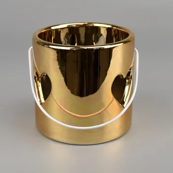 Vánoční dekorace Svícen s uchem zlatý