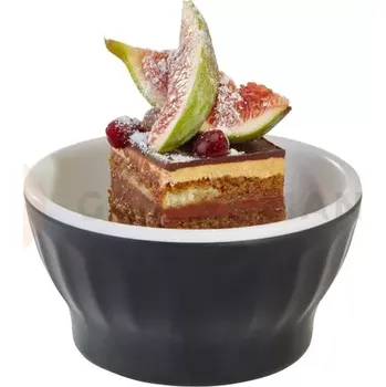 Miska z melaminu Ø 8 cm, bílo-černá | APS, Halftone