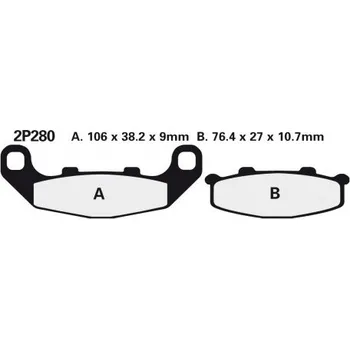 Brzda pro motocykl Zadní brzdové destičky Nissin Kawasaki GPX 250 R 1988 - směs NS