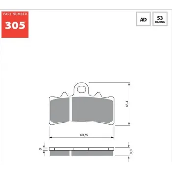 Auto-moto Přední brzdové destičky Goldfren KTM Duke 390 2013-2017 směs S3