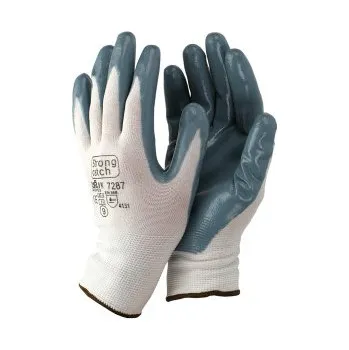 Pracovní rukavice INDUSTRIALRUKAVICE NYLON DLAŇ MÁČENÁ NBR - BARV.ŠEDÁ - 2 KATEG. 07287