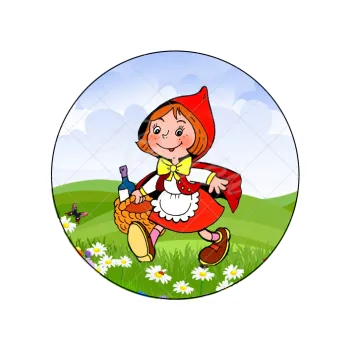 Jedlá dekorace na dort KARKULKA na louce, VARIANTA Jedlý papír 1370