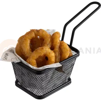 Černý košík na hranolky s rozměrem 10 x 8,5 cm | APS, Snackholder