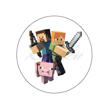 Jedlá dekorace na dort MINECRAFT a prase, VARIANTA Jedlý papír 289