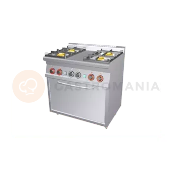 Nerezový dřez Sporák plynový s 4 hořáky a plynovou troubou | RM GASTRO, CF4 68 GEM