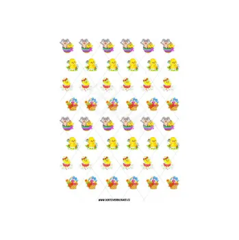 Jedlá dekorace na dort VELIKONOČNÍ 3 s137