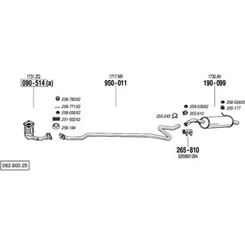 Výfuková trubka výfuková trubka střední Bosal 950-011