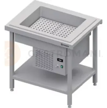 hrací stolek Chladící centrální stůl s vanou na nápoje, 2xGN 1/1, vrchní deska ze žuly | STALGAST, ST 107