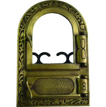 poklop Litinový kamnový štít hermetický prosklený ANETA - mosaz