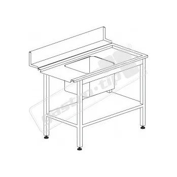 Dílenský stůl Stůl vstupní s dřezem s policí 1200 x 730 x 850 mm