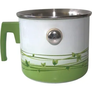 Hrnec Metalac Tráva, smaltovaný mlékovar 16 cm, 2 l