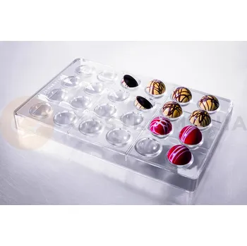 Čokoládová tyčinka Polykarbonátová forma na pralinky ve tvaru polokoule - 8 polokoulí x 15g, 50mm - MA5001 | MARTELLATO, Semisphere