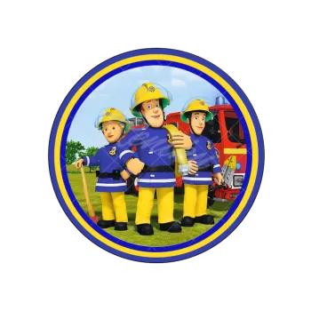 Jedlá dekorace na dort POŽÁRNÍK SAM kruh, VARIANTA Fondánový list 1141