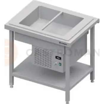 hrací stolek Chladící centrální stůl s vanou na saláty, 2xGN 1/1, vrchní deska ze žuly | STALGAST, ST 104
