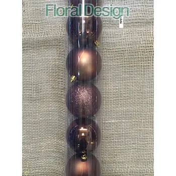 Vánoční dekorace Vánoční koule plast 7 cm, 9ks hnědá