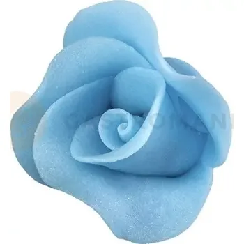 Výroba svíčky Květ růže střední z cukru 3 cm, modrá | MAGMART, RS 02