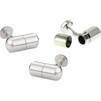 Manžetový knoflíček Manžetové knoflíčky šroubovací, kapsle, na prášek, pilulku, pro špióna Stříbrná