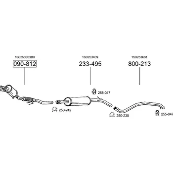 Výfukový systém výfuková trubka zadní Bosal 800-213