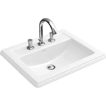 Umyvadlo Villeroy & Boch Hommage - Umyvadlo 63x53 cm, s přepadem, otvory pro baterii, Ceramicplus, bílá 7102A1R1