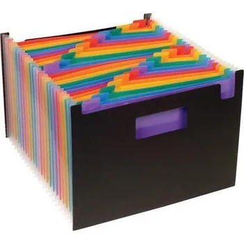 Desky s přihrádkami "Rainbow Class", černá, 25 částí, PP, VIQUEL