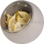 Šedá melaminová míska s průhledým víkem , průměr 19 cm | APS, Moon