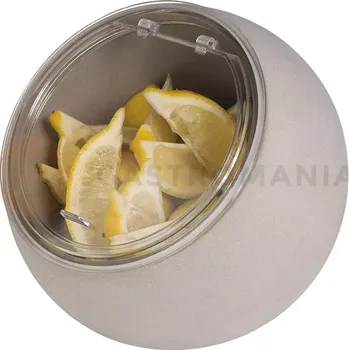 Šedá melaminová míska s průhledým víkem , průměr 19 cm | APS, Moon