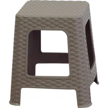 MEGA PLAST Mega Plast, Taburet I polyratan, 36 x 33 x 33 cm, mocca