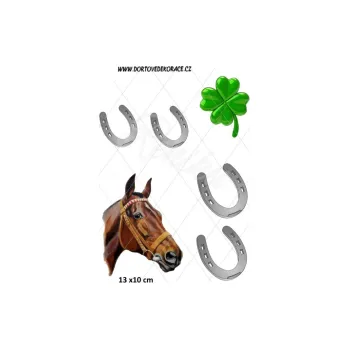 Jedlá dekorace na dort KOŇSKÁ HLAVA 3, VARIANTA Jedlý papír 1296