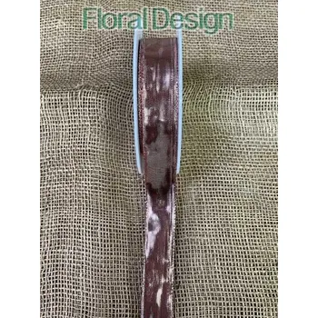 Stuha Stuha metal s drátkem 25mm x 25m bronzová