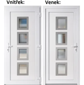 Vchodové dveře Soft Vchodové plastové dveře 010 INOX bílé 88x198 cm, pravé