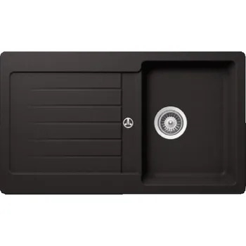 Granitový dřez SCHOCK Typos - Granitový dřez, 86x50 cm, s ovládáním odtoku, Nero TYPD100AGNE