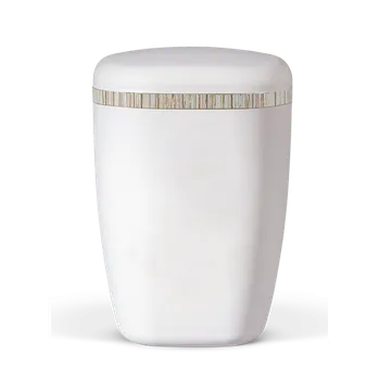 Smuteční dekorace Ekologická urna Aurora - Bílá/Bambus