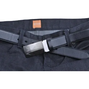 Módní doplněk Pánský kožený pásek černý 35-020-1PS-60 105 cm