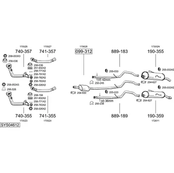 Výfuková trubka výfuková trubka přední Bosal 741-355
