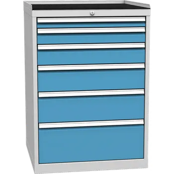 Zásuvková skříň DPO01F, VxŠxH: 1030x720x700 mm, šedá/modrá