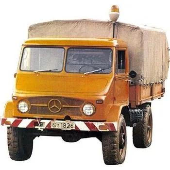 autíčko Schuco MERCEDES-BENZ UNIMOG 404 S PICK-UP WITH TARPAULIN MUNICIPAL VEHICLE 03382