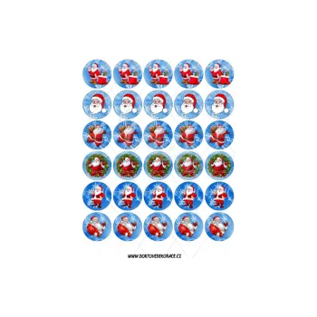 Jedlá dekorace na dort SANTOVÉ 4 cm, VARIANTA Jedlý papír 1633