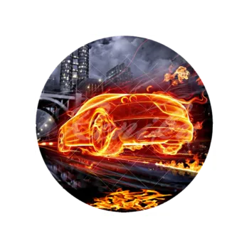 Jedlá dekorace na dort HOŘÍCÍ AUTO, VARIANTA Jedlý papír 490