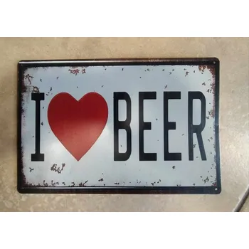 Plechová cedule Pivní cedule I Love Beer