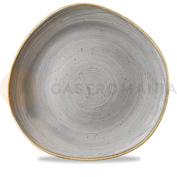 Talíř Mělký talíř šedý Organic, ručně zdobený 21 cm | CHURCHILL, Stonecast Peppercorn Grey